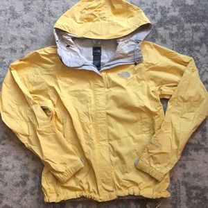 Yellow North Face Rain Jacket size small
